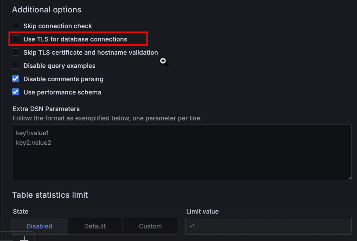 TLS Configuration Screen